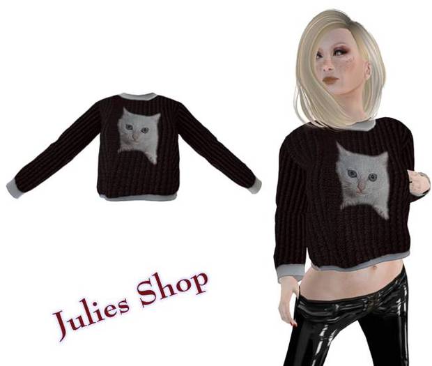 Julies katzen Pulli /  Kitten Sweater / Kitty Sweater Black BOX