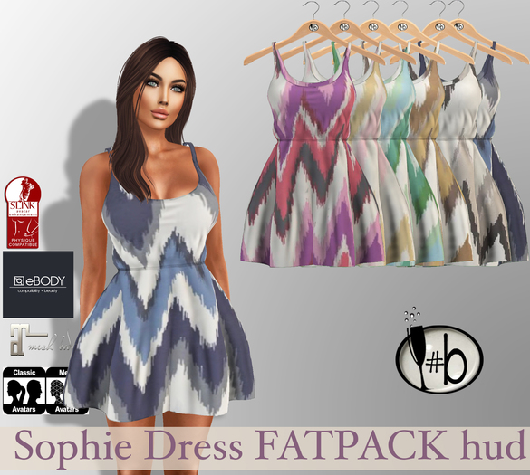 #b Sophie Print Dress FATPACK w/ HUD