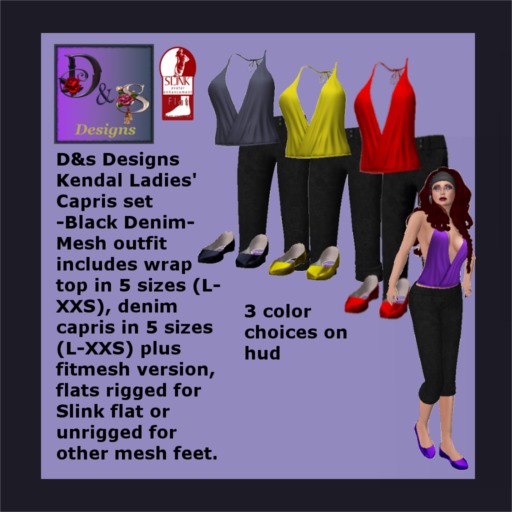 D&s Designs -Kendal Capris Set Blacks - bag