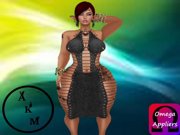 ***AKM*** Kasha Black Jean Dress Omega
