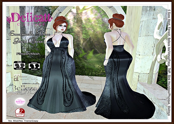 ::D.C:: Emanuelle Gown Blue  Dress