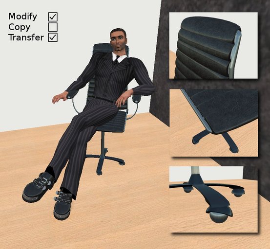 Leather Office Chair - Blue 