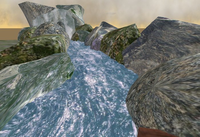 BASIC SCULPTED RIVER WATER+WATERFALL
