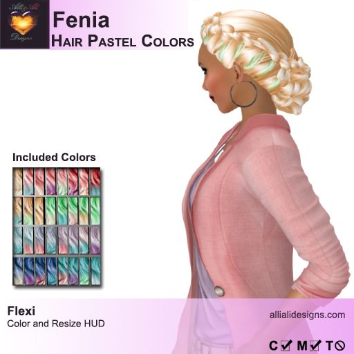 A&A Fenia Hair Pastel Colors Pack. Elegant womens updo