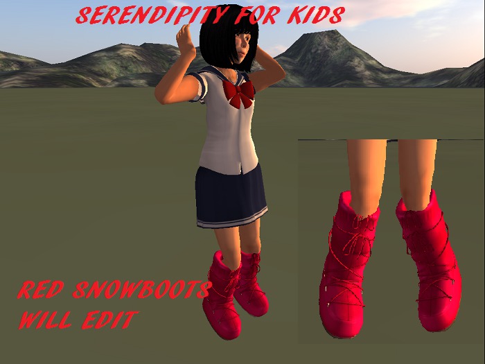 Kids red snowboots 