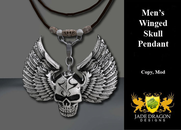 Winged Skull - Pendant - Men's