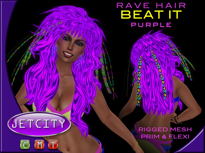 JETCITY > RAVE HAIR - "BEAT IT" - PURPLE (BOXED)