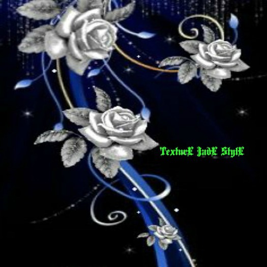 Texture Wall Flower Image Silver and blue