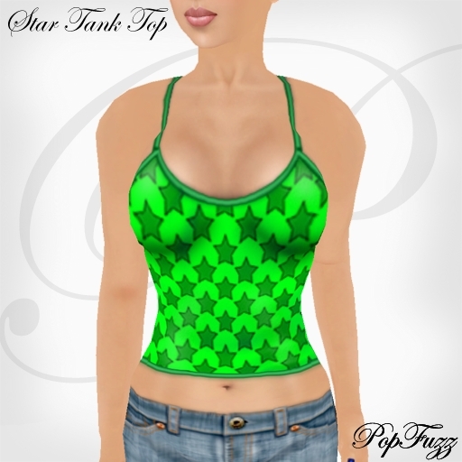 Green Stars Tank Top by PopFuzz