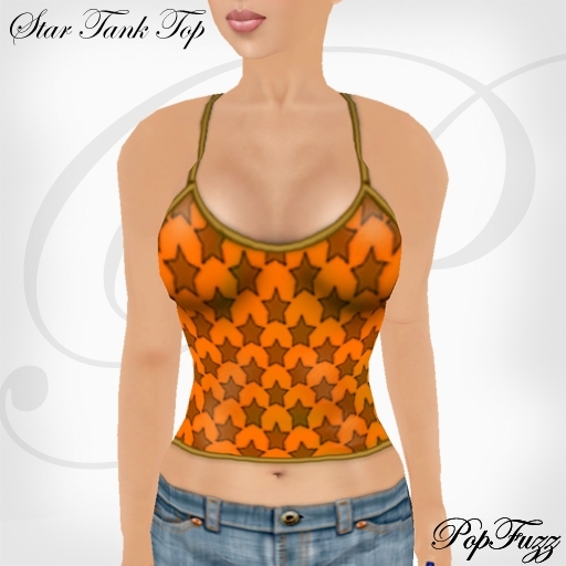 Orange Stars Tank Top by PopFuzz