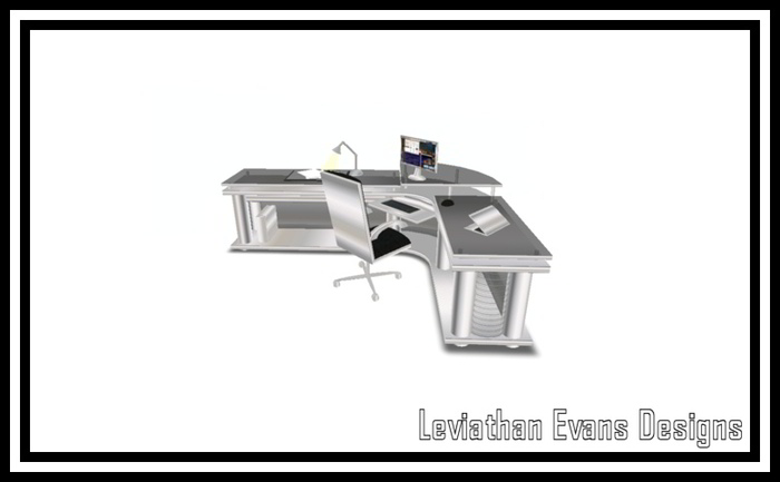 LED Sunrise Silver Corner Office Desk (Small Version) Boxed