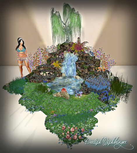 Enchanted Little Waterfall Pond *5x5 foot print*