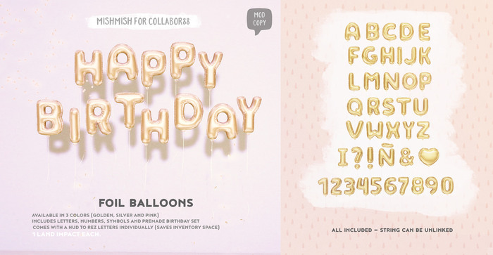 MishMish - Foil Balloons (GOLD) [Boxed]