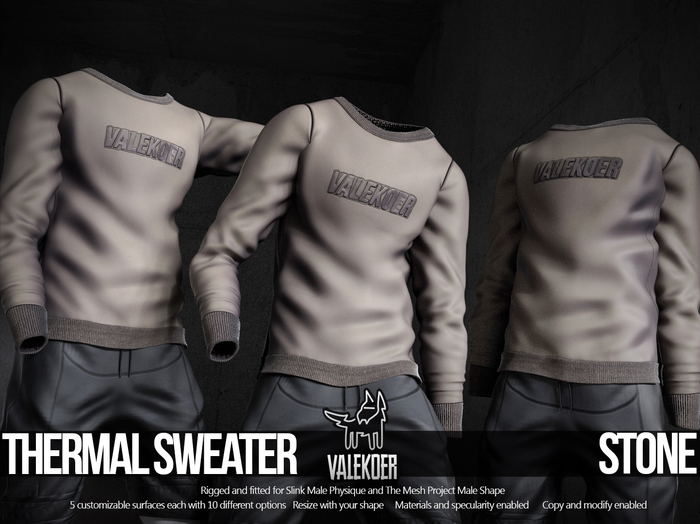 [VALE KOER] THERMAL SWEATER STONE 