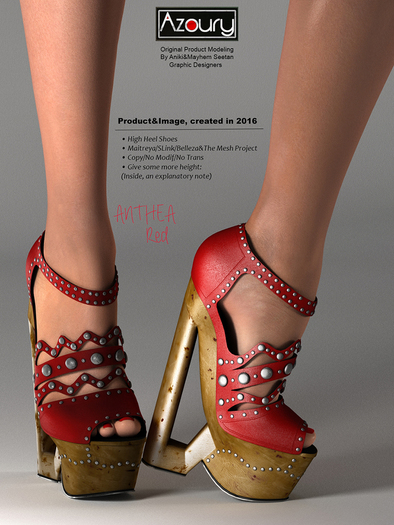 AZOURY - ANTHEA High heels [Red]