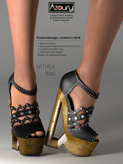 AZOURY - ANTHEA High heels [Black]