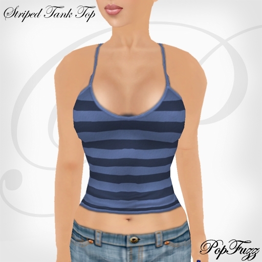 Blue Striped Tank Top by PopFuzz