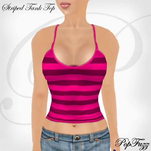 Pink Striped Tank Top by PopFuzz