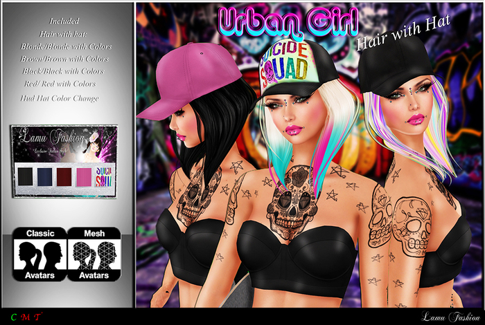 -Lamu Fashion-Urban Girl Hair with Hat