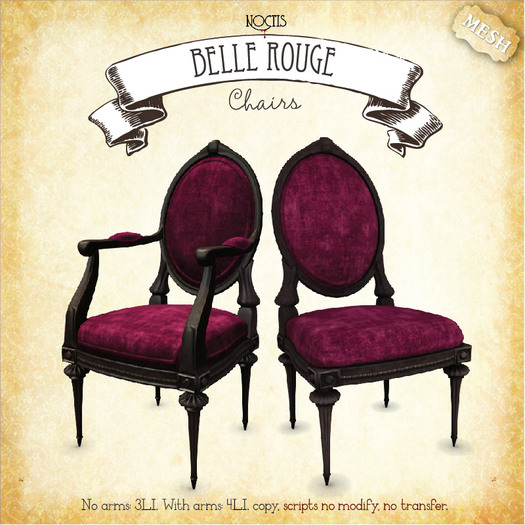 [noctis] Belle Rouge chairs Rose BOXED