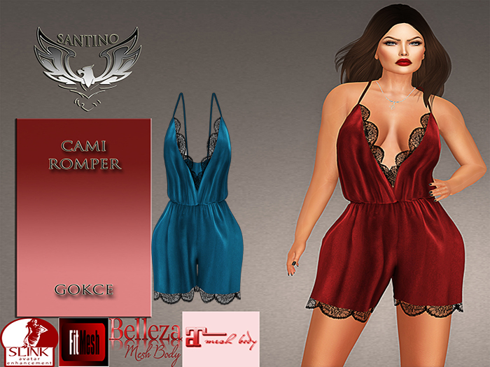 Santino Design-Cami Romper-Blue
