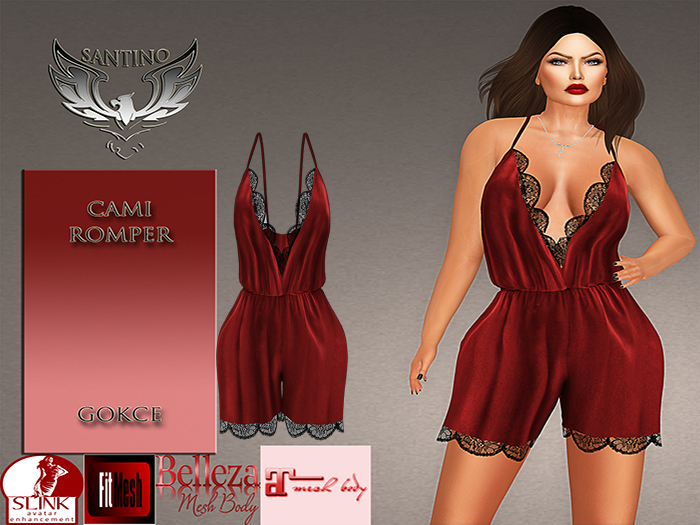 Santino Design-Cami Romper-Red
