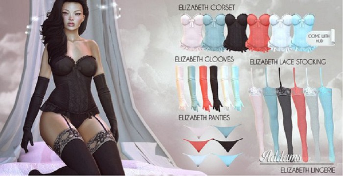 Addams // Elizabeth Lace Stockings T&O // Red // M