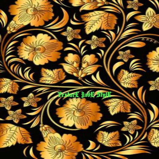 Texture Wall Oriental Flower Gold/Black
