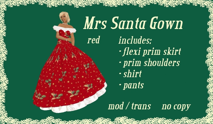 [MC] Mrs Santa Formal Gown Red Christmas Santa Clause