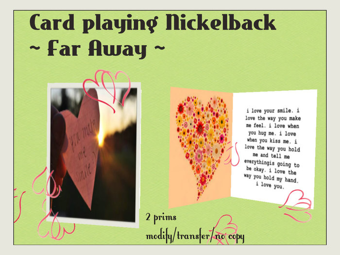 Love Card  Nickelback ~ Far Away ~