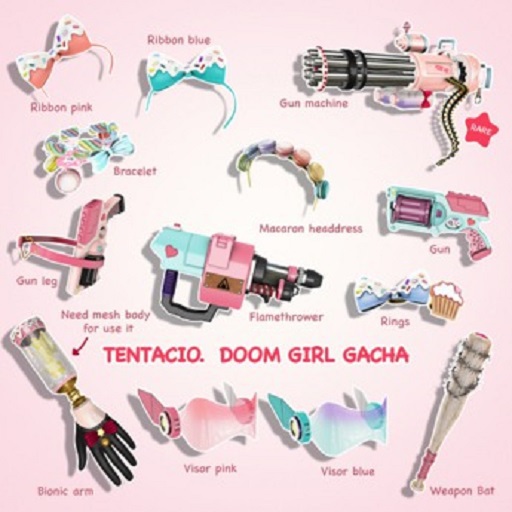 *Tentacio* Doom girl gacha. Ribbon pink