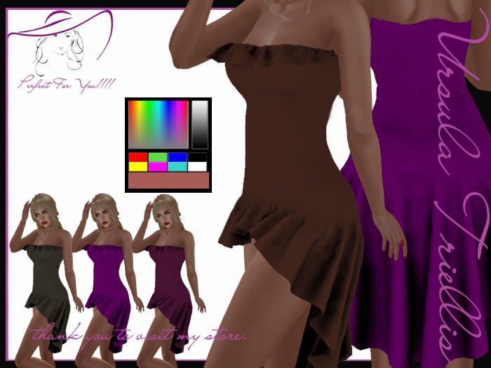 0005000 Mini Rufled Dress w/Tail (HUD)
