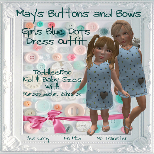 MBB * Girls Blue Dots Dress Outfit (K&B)