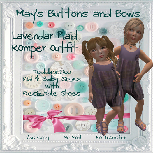 MBB * Lavender Plaid Romper Outfit (K&B)