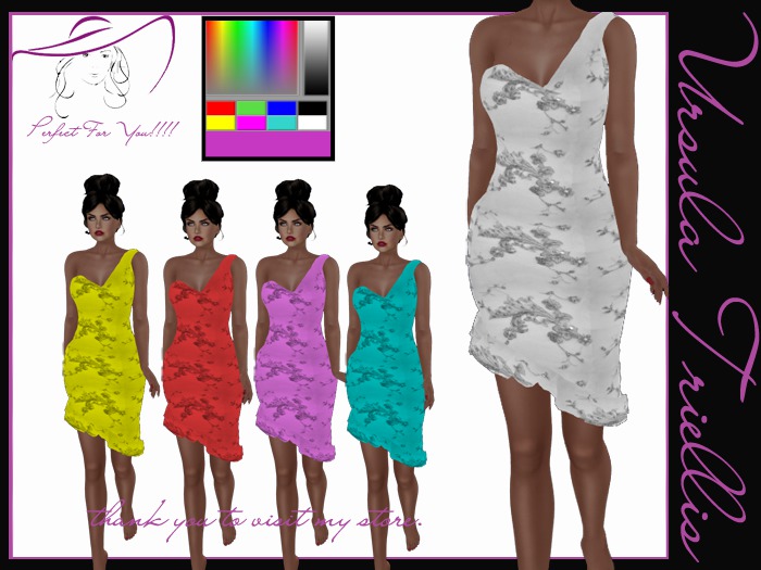 0005010 One Shoulder Dress (HUD)