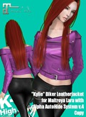 KO-H Kylie Biker Leather Jacket Maitreya Lara - Pink