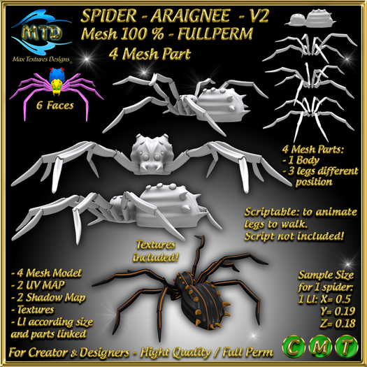 SPIDER - ARAIGNEE - V2 - MESH - FULLPERM