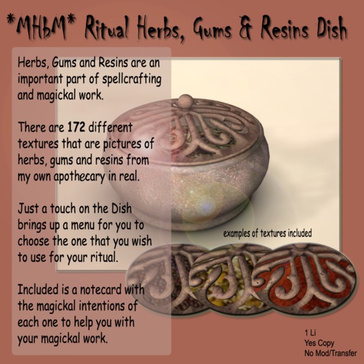 *MHbM* Ritual Herbs/Resins/Gums Dish