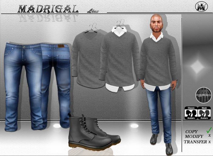 MADRIGAL.:MESH MENS OUTFIT W3.:DEMO