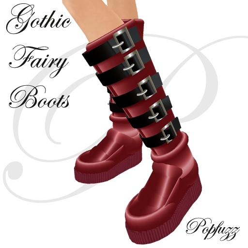 Red Gothic Fairy Boots by PopFuzz