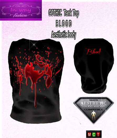 IW008 - AESTHETIC Gothic Tank Top Blood - Fitted Mesh