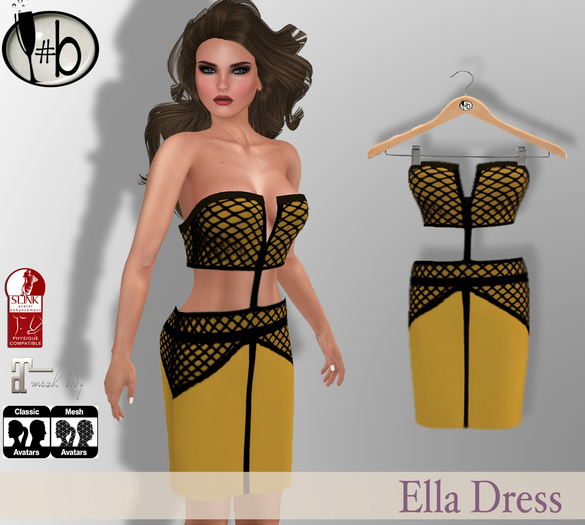 #b Ella Spicy Mustard Dress