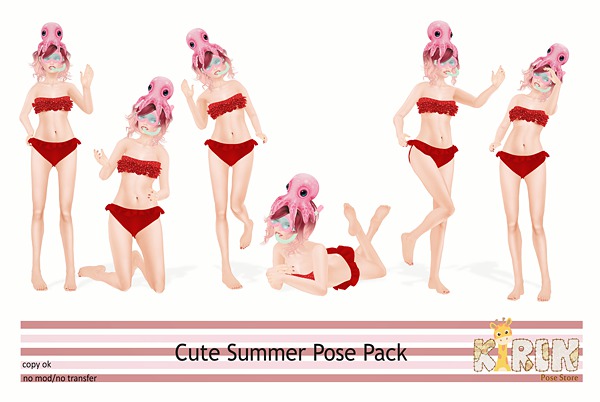 .::Kirin Poses::. Cute Summer Pose Pack