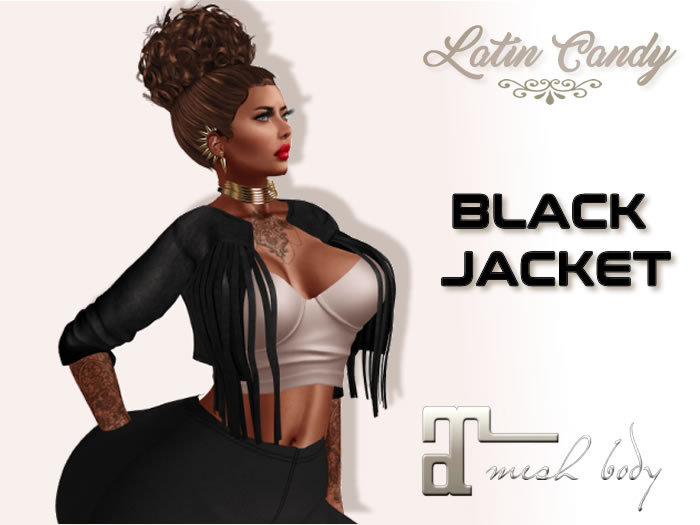 TLC Jacket con flequillo  BLACK - Maitreya