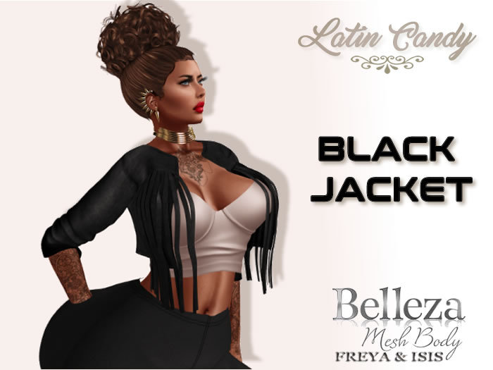 TLC Jacket con flequillo  BLACK - Belleza Freya