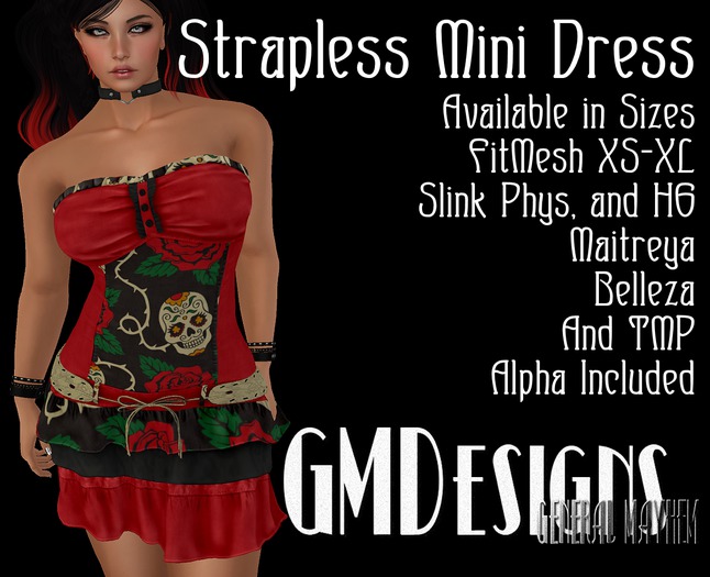 GMDesignsDarkPrincessStraplessMINIDressGiftBOXMain
