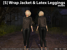 [S] Wrap Jacket & Latex Leggings - Brown Leather