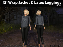 [S] Wrap Jacket & Latex Leggings - Blue Leather