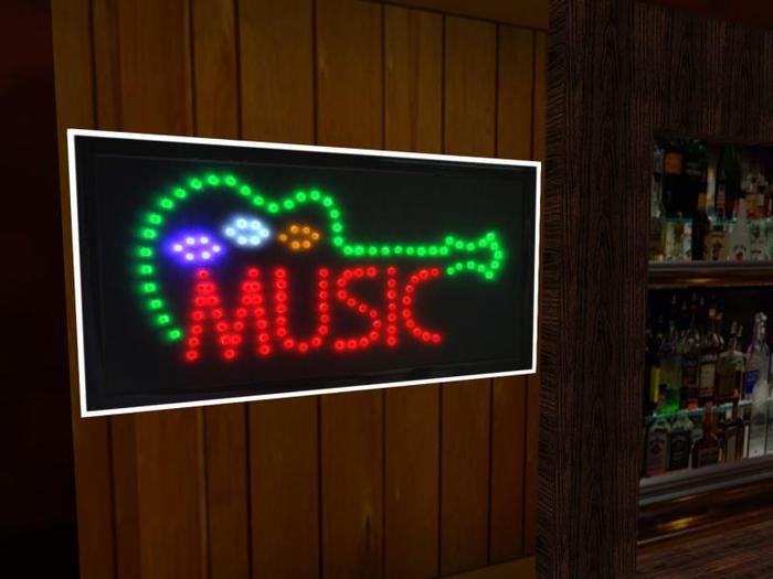 TM LED Music Guitar Sign