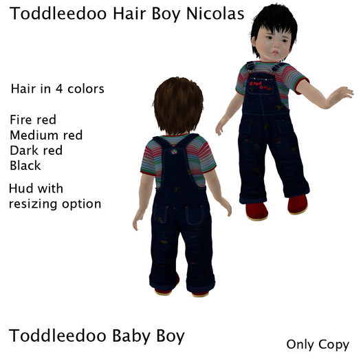 Toddleedoo Hair Boy Nicolas Black & Red
